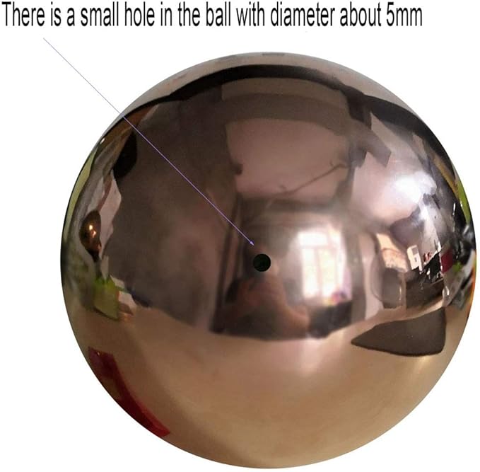 15 cm/6 inch Diameter Gazing Globe Mirror Ball,Rose Gold Stainless Steel Polished Reflective Smooth Garden Sphere,Colorful and Shiny Addition to Any Garden or Home