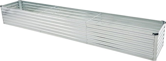 12x2x1.5ft Galvanized Raised Garden Bed,Outdoor Planter Box Metal Patio Kit Planting Bed for Vegetables Flowers Herb,Silver