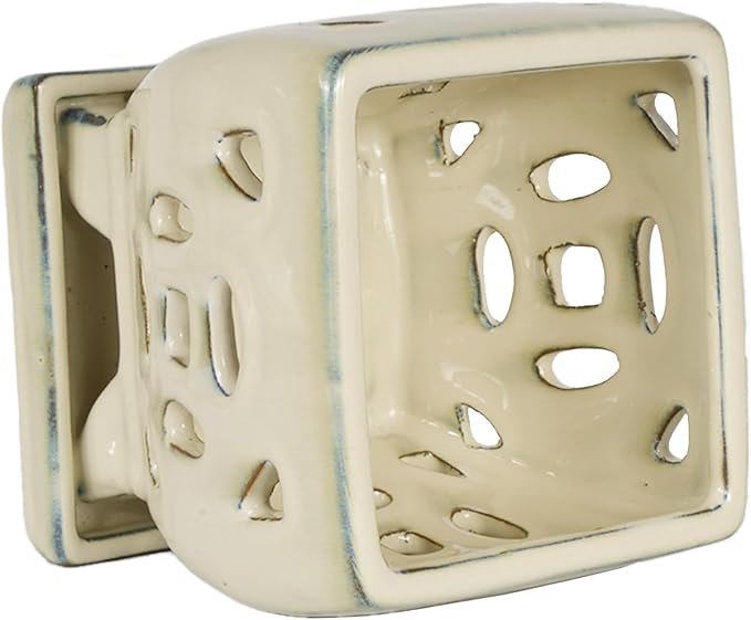 W&W Orchid Pot with Holes and Saucer for Repotting, Cream White, 5.5 Inches
