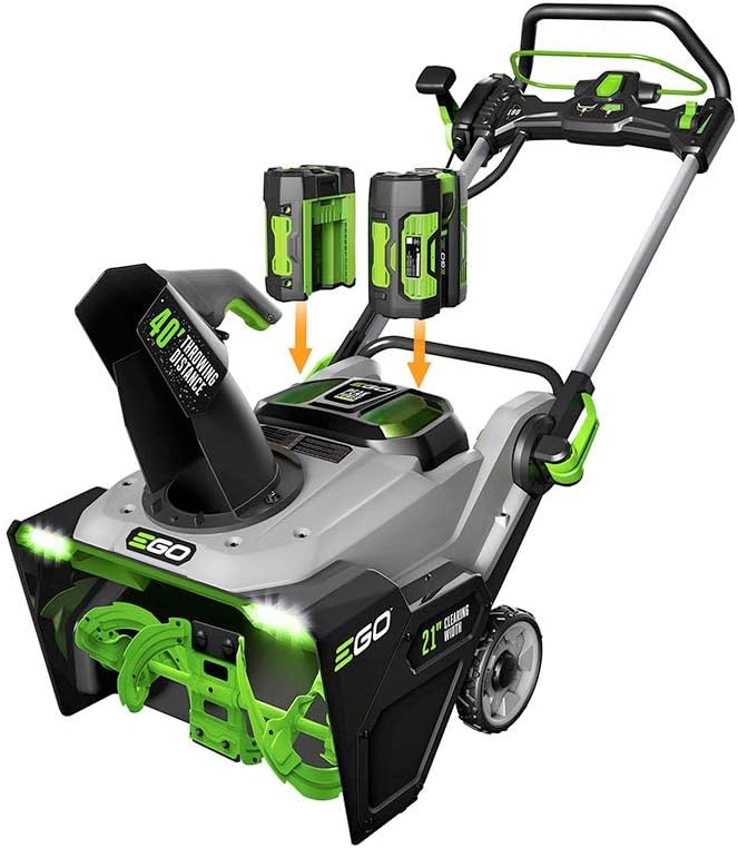 EGO POWER+ 21" Electric Snow Blower, Cordless Steel Auger, Includes (2) 56V 7.5Ah Batteries and Dual Port Charger - SNT2114