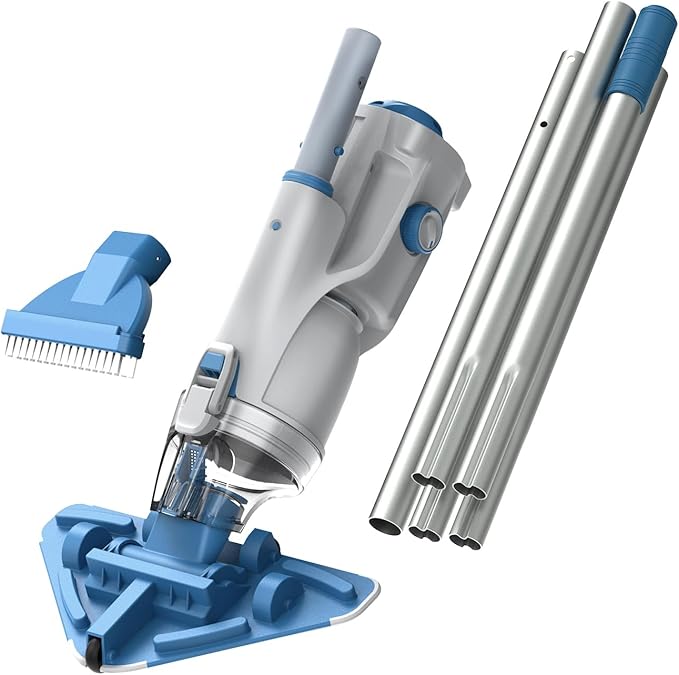 KOKIDO 2025 Cordless Pool Vacuum with 72โ Pole, Standard & Fine Interchangeable Filters, Ideal for spot Cleaning, 2 Vac Heads, Spot Clean, for Small Above & Inground Pools, Spas Hot Tubs XV320