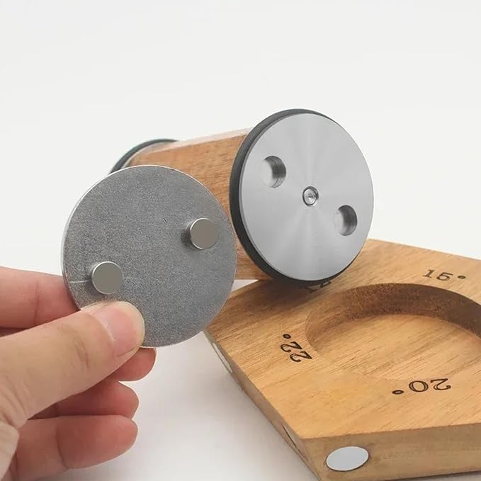 Acacia Rolling Knife Sharpener with 2 Diamond discs and Corundum disc, Rolling Knife Sharpener Kit with 5 Magnetic Angle Offer 12/15/18/20/22°