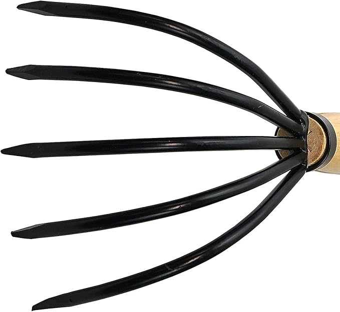 KAKURI Hand Cultivator Garden Tool 10", Handheld Rake for Weeding, Digging, Cultivating, Hand-Forged Japanese Steel, Made in Japan