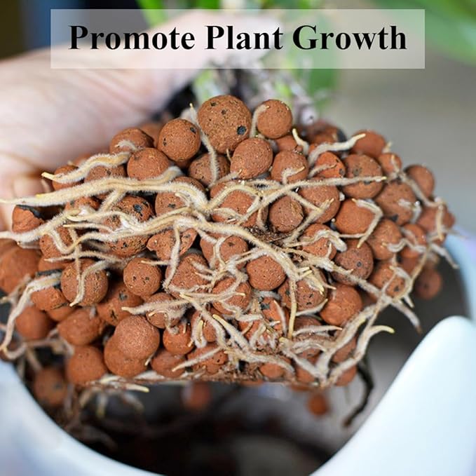 Clay Pebbles for Plants, 8mm-12mm Expanded LECA Balls Plant Garden Soil, Hydroponic, Aquaponics, Natural Leca Balls for Soil Root Development, Orchid Potting Mix, 2lb