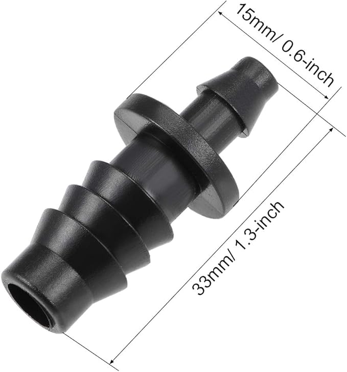 uxcell Barb Drip Pipe End Closure Cap 4mm and 8mm Inner Diameter Hose Plug Connector for Garden Agricultural Irrigation System, Plastic 10pcs