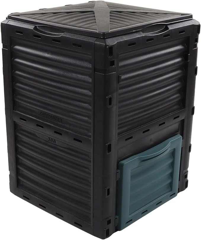 Large Capacity Compost Bin with Vent and Hinged Cover for Kitchen Garden Outdoor