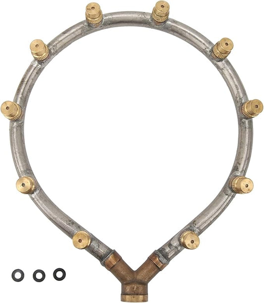 Multifunctional Annular Nozzle, G3/8 Female Thread Multi Head Ring Shaped Atomizing Nozzle, Rotating Nozzle for Garden Agricultural Irrigation(10 Heads Heart Shape)