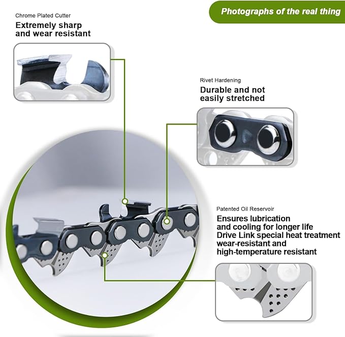 1 Pack 36 inch Chainsaw Chain 114 Drive Link, 57-Teeth 3/8" Pitch .063" Gauge Full Chisel Professional Gas Saw Chain Blade fits Stihl 029 038 MS-310 460 560 36RSF114, Husqvarna 51 55 560XP