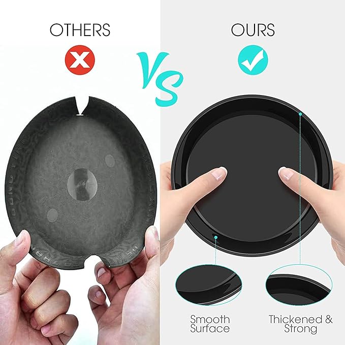 6 Pack Plant Saucer 4 6 8 10 12 14 16 18 20 22 Inch Plastic Plant Tray, Sturdy and Durable Flower Pot Container Accessories Plant Pot Saucers for Indoor and Outdoor (4 Inch, Black)