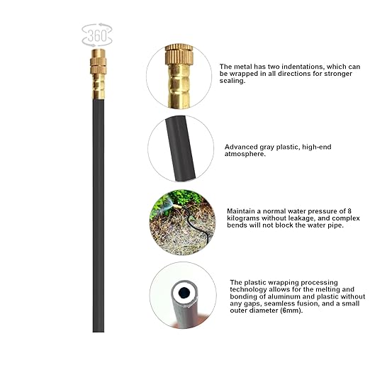 New drip Irrigation kit, Automatic Garden Watering System, Quick Connector and 360-degree Bending Dropper atomizing Copper Nozzle, Garden Plant Lawn Courtyard Watering System. (25spray nozzles)