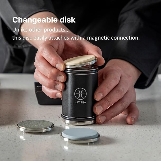 HADANA Rolling Knife Sharpener Set - All-in-One Professional Chef Knife Sharpener Kit with Diamond and Ceramic 5 Whetstone - 4 Angles Sharpener for Kitchen with Magnetic Knife Fixing Stand