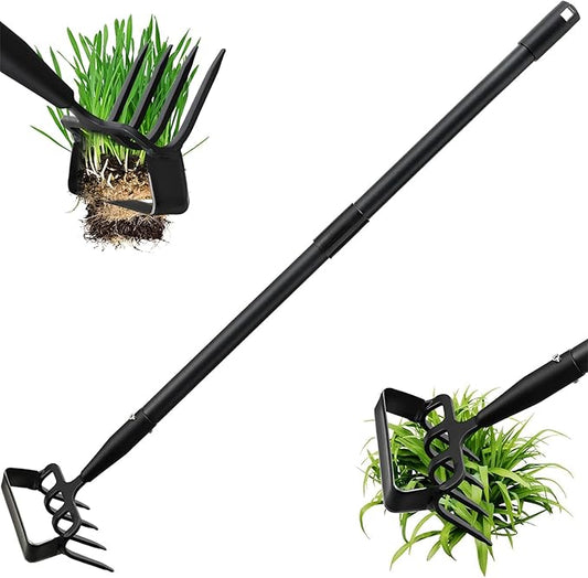 Garden Hoe for Weeding, Stirrup Hoe 62" Long Handle Scuffle Cultivator Hoe Garden Tool for Digging, Loosening Soil