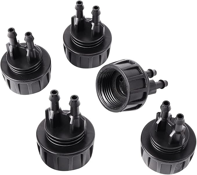 US Standard Faucet Adapter, 3/4'' to 1/4'' Hose Adapter Convert 3/4" Female GHT to 1/4" Irrigation Tubing,for Irrigation Fittings Misting Cooling Systems (2 -Way to 1/4" Pipe Connector)