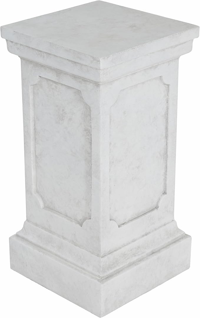 Decorative Roman Column Pedestal Column Plant Stand, Vintage European Style Classical Garden Pillar, Indoor Outdoor Decor, Pedestal Columns Plants Standing for Entryway Garden Yard Home (Antique White/25.75''H)