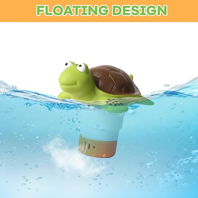 Mini Floating Chlorine Dispenser Holder Fits 1 Inch Chemical Tablets ONLY,Pool Chlorine Floater for Spa, Hot Tub and Small Pools (Turtle)