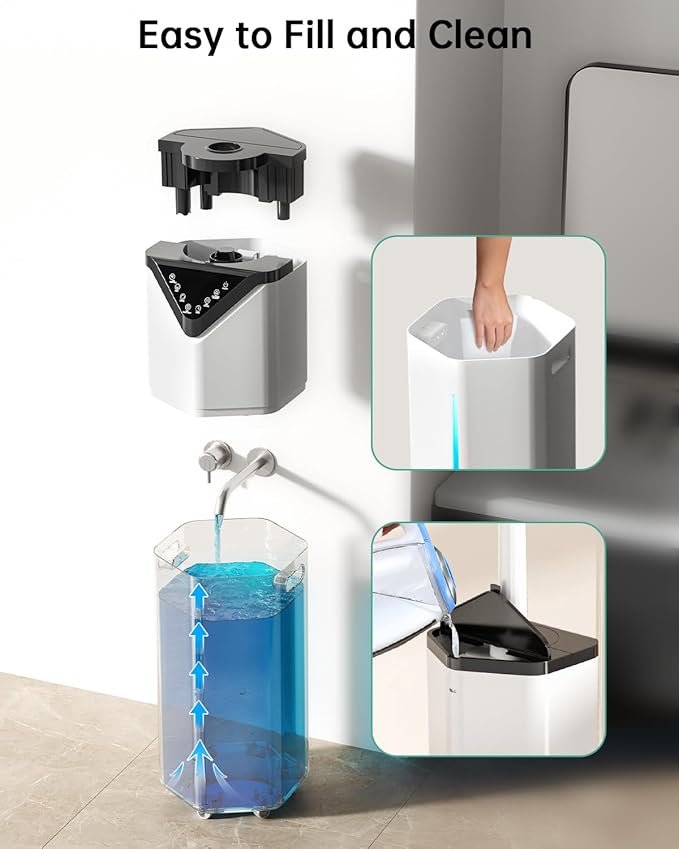 5Gal Smart Humidifier Large Room up to 2800ftยฒ, 1000mL/h, APP & Remote Control, 180ยฐ Auto Rotating Nozzle, 24H Timer, 60H Supersized Cool Mist Humidifiers for Whole House Home Bedroom Office Plants