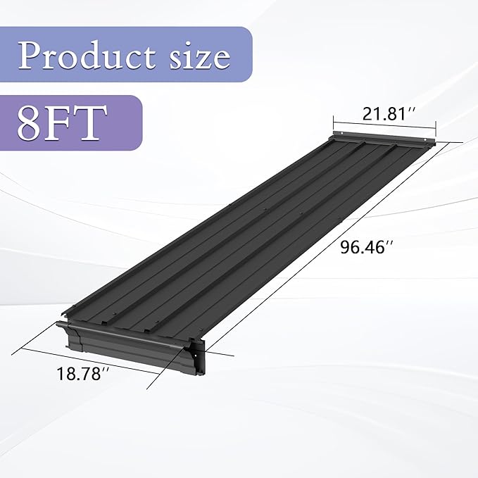 Gazebo Connector Kit for 8ft Width Lean-to Gazebo, Rustproof Steel Roof Joining Panel for Extending and Linking 8'x8' and 8'x10' Wall Mount Gazebos