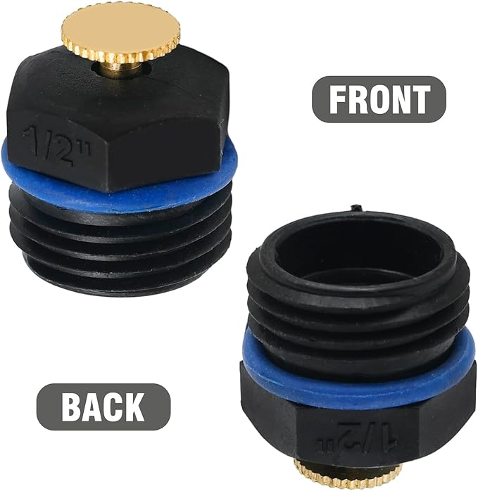 20pcs 1/2 Inch Adjustable 360 Degree Atomizing Sprinkler Nozzles for Garden, Agriculture, Lawn Irrigation System (20 Sets)