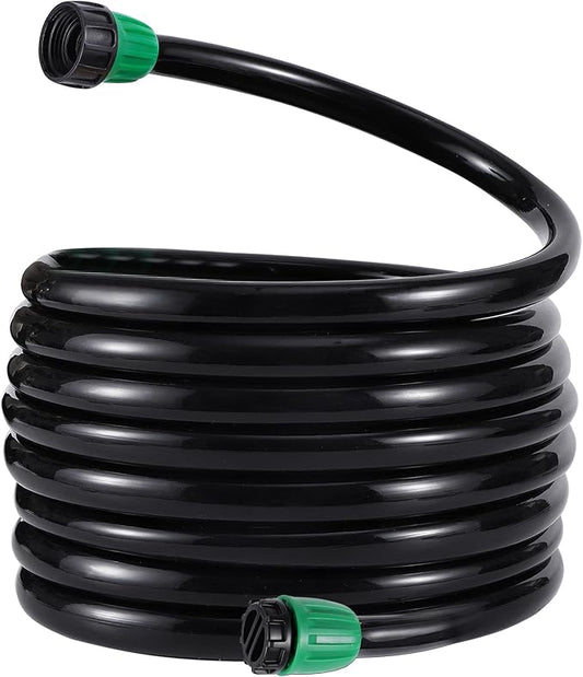 1/2” PVC Garden Irrigation Tubing Hose 33FT(10M),(OD:16mm,ID:12mm) With Lock Connector For Drip Irrigation System (33FT(10M))