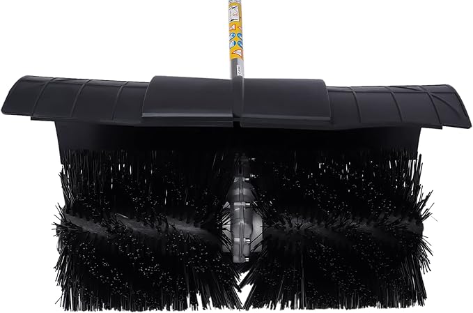 2.3HP Handheld Sweeper 52CC 2 Stroke Gasoline Power Sweeper Outdoor Sweeping Broom Walk Behind Sweeper Cleaner with a Blower Artificial Turf Lawns Driveway Cleaning Tool