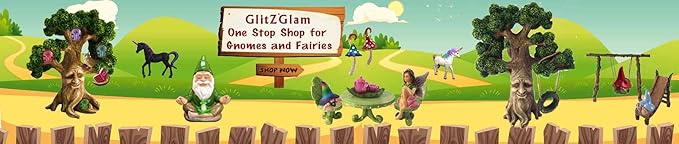 GlitZGlam Miniature Fairy Garden Furniture 3-Piece: Rustic Wood Bench, Rocking Chair and Miniature Table for The Garden Fairies