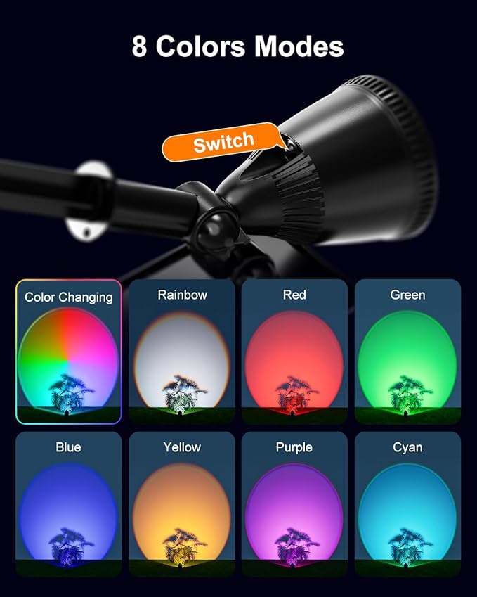 4 Pack Color Changing Solar Powered LED Spotlights Outdoor Waterproof Ultra Bright Sunset Spot Lights for Halloween Inflatable Decorations, Skeletons, Outside Landscape Uplights for Yard, Garden, Path