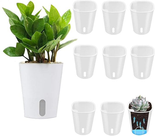 3" Self Watering Pots,10 Sets Self Watering Planter Pots for Indoor Plants with Water Level Indicator and Multiple Vents,Self Watering Planters,Self Watering Plant Pot for House Plants,Flowers,Herbs