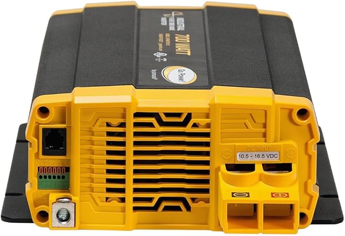 Go Power! 700W Industrial Pure Sine Wave Inverter, 12V to 120V AC, Dual GFCI Outlets, PowerSave Mode, Overload Protection, Low-Profile Design, Ideal for Appliances & Sensitive Electronics