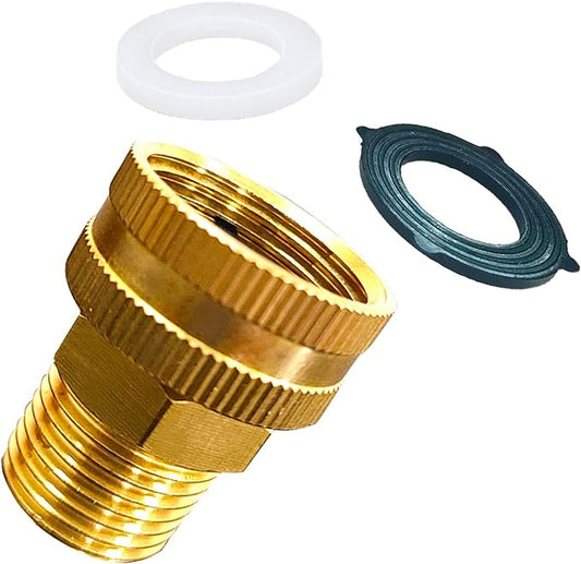YOUHO Garden Hose Adapter Brass 3/4” GHT Female x 1/2” NPT Male Connector, GHT to NPT Adapter Brass Fitting, Garden Hose to Pipe Fittings Connect, Garden Pipe Joint Extension Repair Fitting