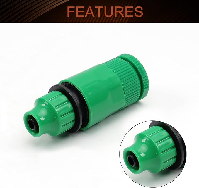 MroMax 2Pcs Hose Tap Connector, Connected to G1/2 or G3/4 Threaded, Suitable for 8/12mm Hose, Quick Connector Hose Pipe Adapter, Faucet Nozzle for Garden Irrigation System Green