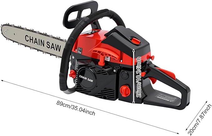Gas Chainsaw, 2Stroke/4Stroke Gasoline Chainsaw Power Chain Saws Handheld Cordless Petrol Chainsaws For Wood Cutting Forest Felling Tree Pruning Shrub Pruning (2Stroke 18In 2200W 58CC)