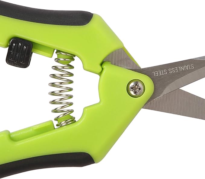 KEILEOHO 8 Pack 6.5 Inch Bud Trimming Scissors, Professional Stainless Steel Gardening Hand Pruners Micro-Tip Pruning Snips with Straight Blades for Trimming Garden Herb Plants Flowers