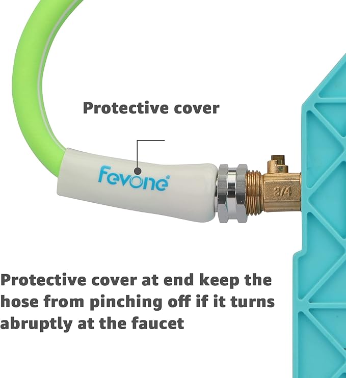 Fevone Garden Hose 75 ft., Lightweight Hybrid Water Hose, Flexible and Durable, Leak-Free Connections