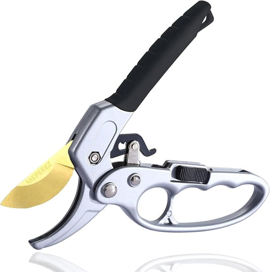 Titanium Garden Clippers, Premium Germany Pruners, Work 3 Times Easier, Professional Pruning Shears, Cutting Rose, Flower, Hedge, Stem, Sharp Gardening Scissors, Arthritis Weak Hand Snips