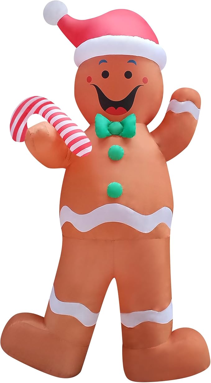 12ft Christmas Inflatable Decor Build-in LED Outdoor Decorations for Yard/Lawn/Garden (12ft Gingerbread Man)