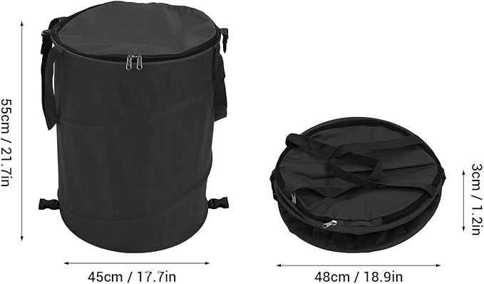 Zunate Collapsible Garden Waste Bag, 24 Gallon, Reusable Outdoor Trash Can with Lid