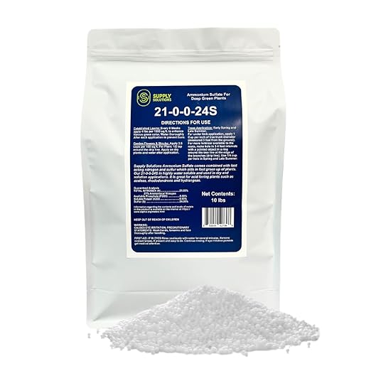 21-0-0-24S Ammonium Sulfate for Deep Green Plants - Soil Acidifier for Blueberry Blooms, Azalea and Magnolia Tree Fertilizer - Sulfur for Plants Nitrogen Fertilizer (10 Pounds)