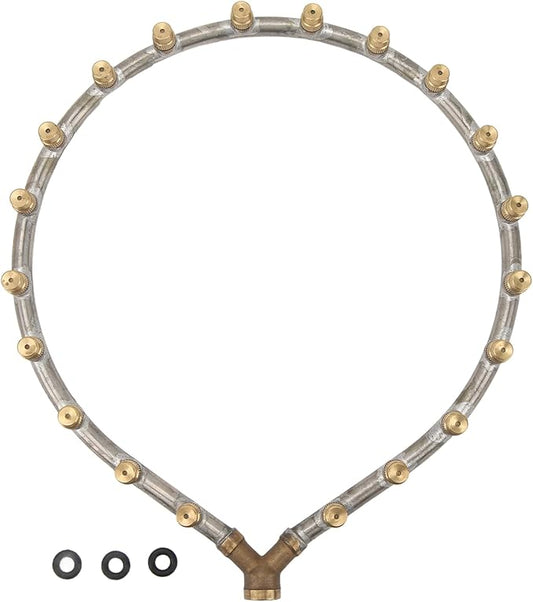 Multifunctional Annular Nozzle, G3/8 Female Thread Multi Head Ring Shaped Atomizing Nozzle, Rotating Nozzle for Garden Agricultural Irrigation(20 heads Heart shape)