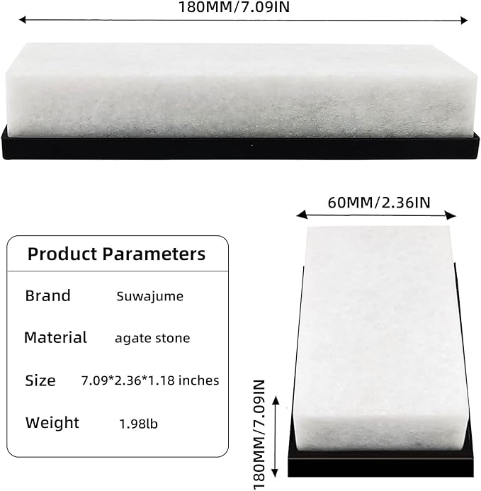 White Knife Sharpening Stone, 8000 Grit Sharpener Whetstone Final Fine Polishing Natural Honing Oilstone for Knives Tools,Cutting Tools 180 * 60 * 30mm