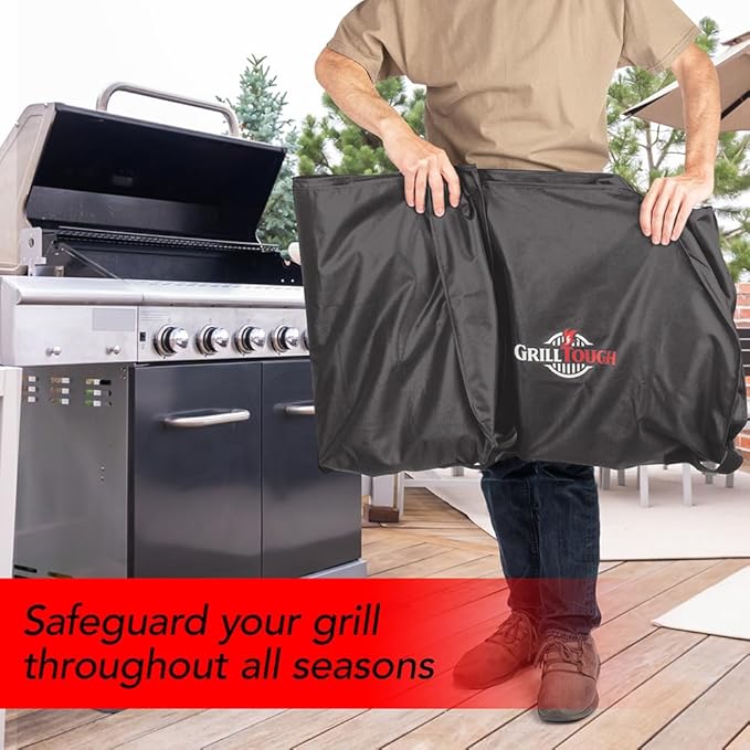 Heavy Duty BBQ Grill Cover for Outdoor Grill, 60 Inch – Waterproof, Weather Resistant, UV & Fade Resistant with Adjustable Straps – Gas Grill Cover for Weber, Charbroil, etc. Charcoal