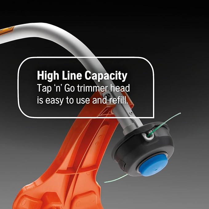 Husqvarna 122C Gas String Trimmer, 22-cc 2-Cycle, 17-inch Curved Shaft Gas String Trimmer with Tap N' Go Trimmer Head, 966712701