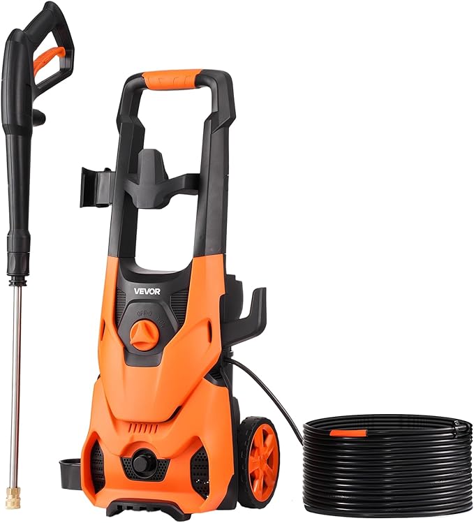 VEVOR Electric Pressure Washer, Max 4200 PSI and 2.8 GPM, High Power Pressure Cleaning Machine with 4 Quick Connect Nozzles and a Foam Cannon, Ideal for Cars/Fences/Driveways/Patios/Home Cleaning
