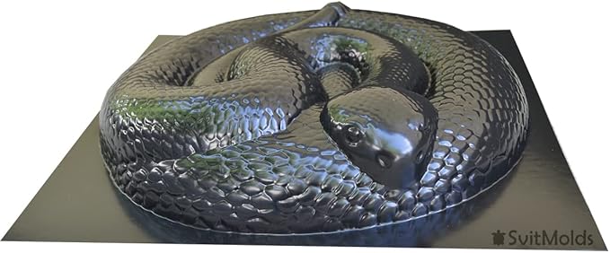 SvitMods Mold Snake DIY Statue for Garden Concrete Cement Mould Rattlesnake Garden Decor Mold Croc for Garden Figure (D72)