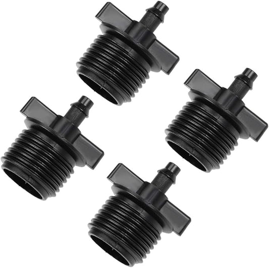 uxcell Barb Drip Pipe Connector 1/2 BSPF Male Thread 4/7mm Hose Fitting for Garden Agricultural Irrigation System, Plastic 20pcs