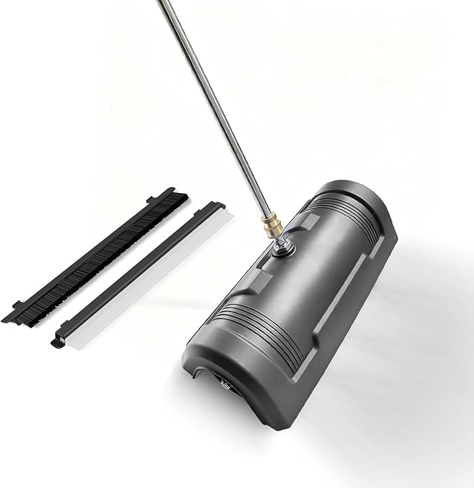 GALAXYER Pressure Washer Surface Cleaner, Metal Floor Washer Accessories for Driveways Sidewalks Patios with 2 Extension Pole Attachments, 1/4-inch Quick Coupler