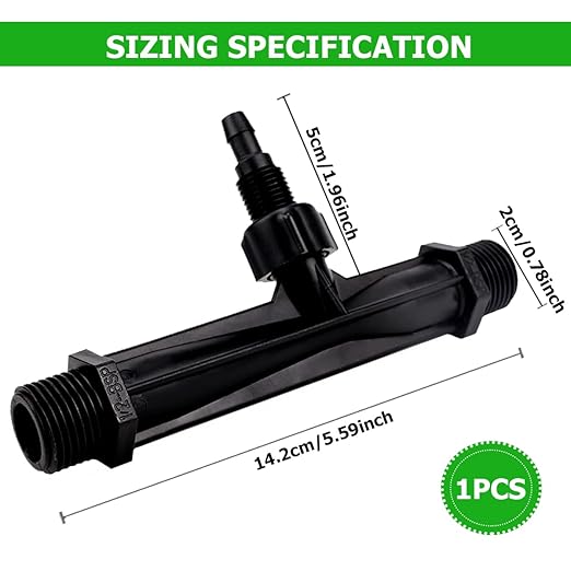 Irrigation Venturi Fertilizer Injector,G1/2inch Garden Irrigation Tube Fertilizer Mixer Injector for Garden Irrigation, Agricultural Injection Irrigation System