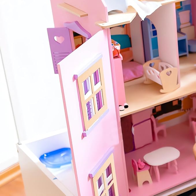 10Pcs Wooden Window for Dollhouse: 2.7 Inch Miniature Frame Mini Furniture Doll House 1:12 Dollhouse Wooden Doors - Miniature Furniture Doll Craft Window Frame Model Decoration