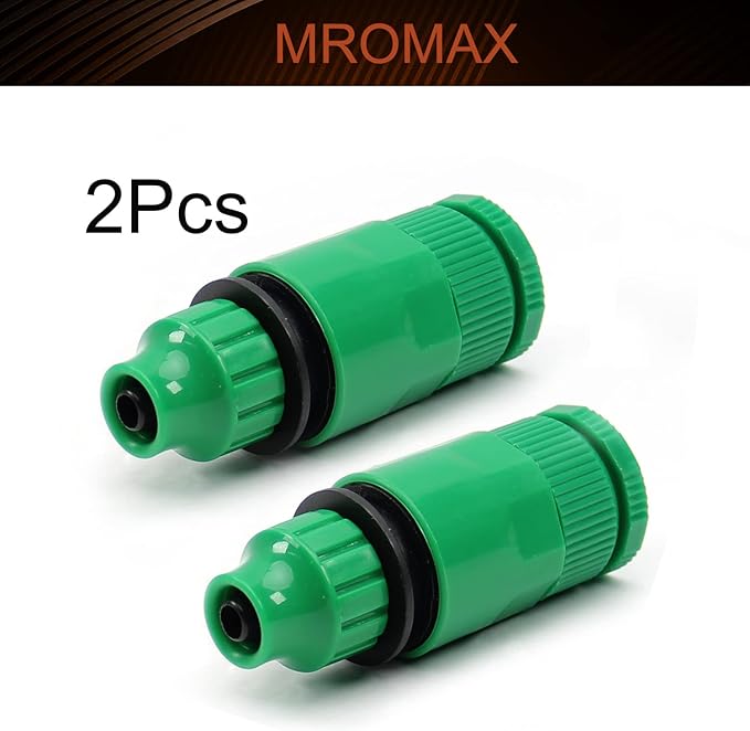 MroMax 2Pcs Hose Tap Connector, Connected to G1/2 or G3/4 Threaded, Suitable for 8/12mm Hose, Quick Connector Hose Pipe Adapter, Faucet Nozzle for Garden Irrigation System Green