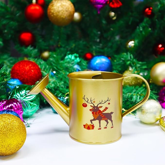 Metal Small Watering Can for Outdoor and Indoor Plants, Watering Can Decor, 500ML (Small Gold)
