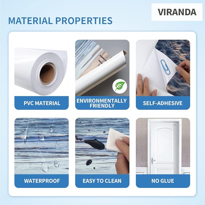 3D Door Stickers - Buddha Statue - Peel & Stick - Waterproof & Washable - Matt Finish - Oriental Style - Door & Wall - 2 Pack - 33.9" x 78.7"
